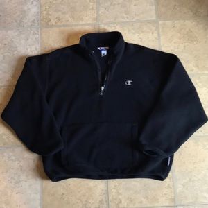 Vintage Champion Quarter Zip Pocket Fleece Sz L